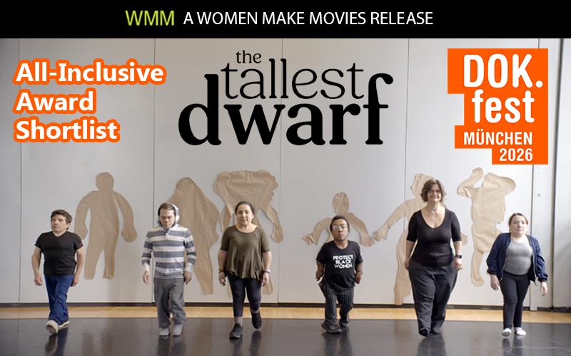 Banner announcing The Tallest Dwarf on the All-Inclusive Award Shortlist at Dok.fest Munchen 2026